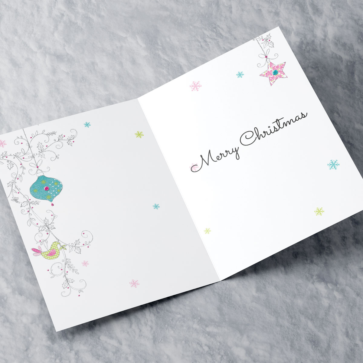 Personalised Christmas Card - Bauble Print
