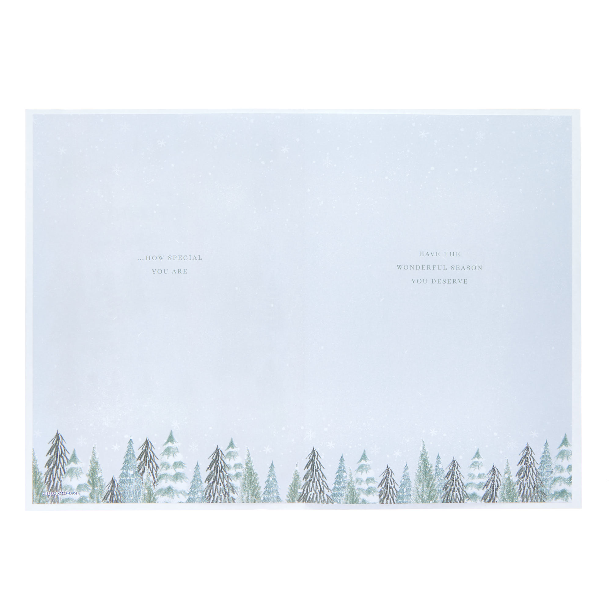 Wonderful Friend Green & Gold Trees Christmas Card