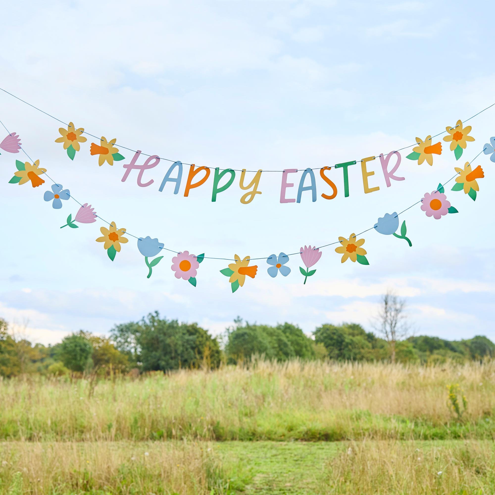 Floral Happy Easter Card Banner