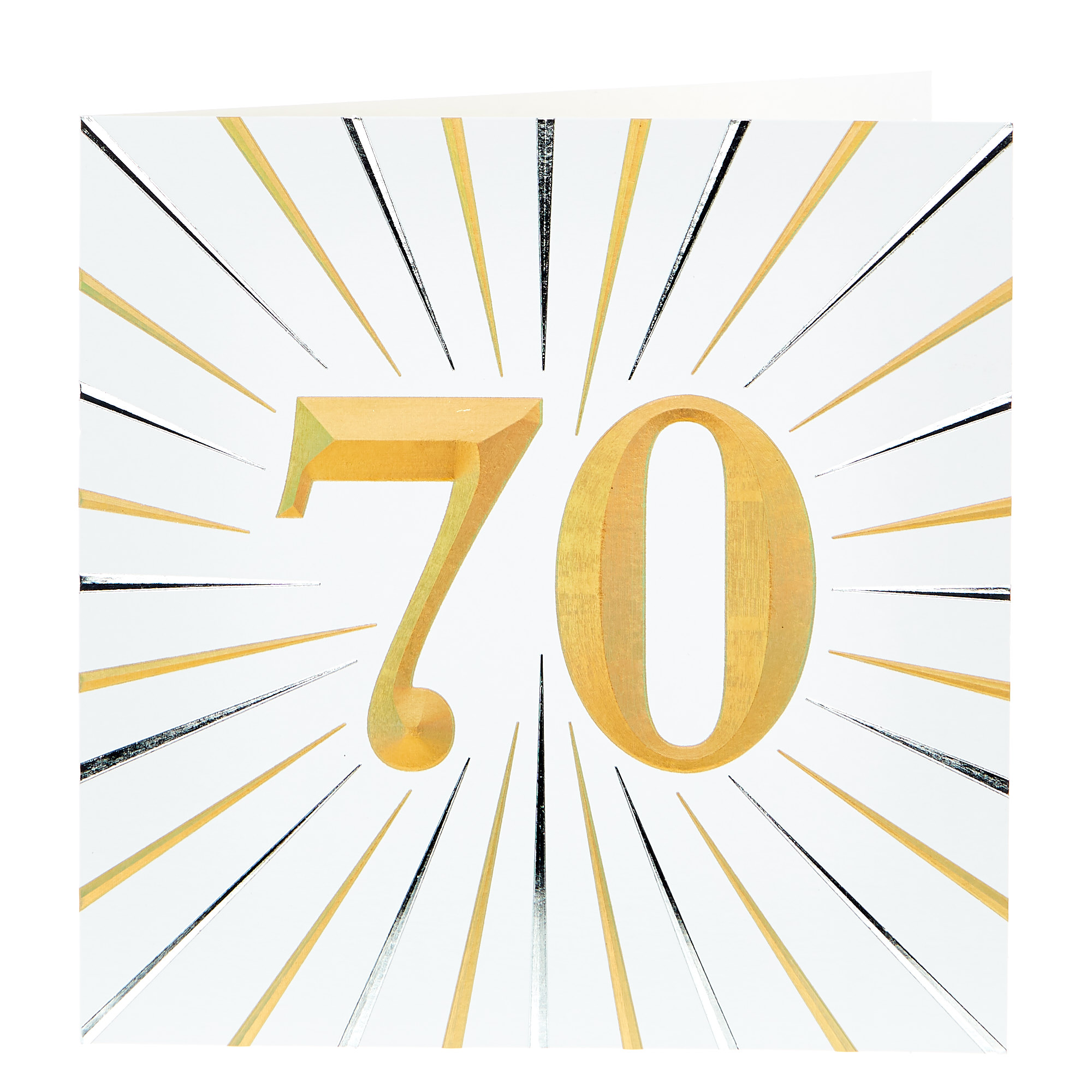 Platinum Collection 70th Birthday Card - Gold & Silver