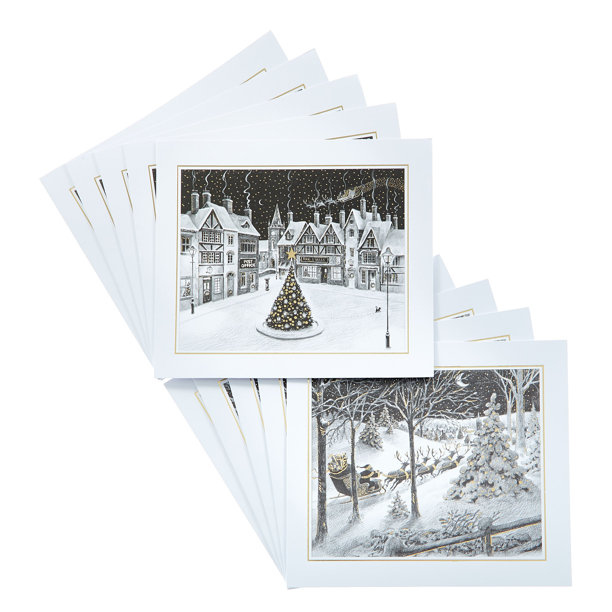 Buy Box of 12 Deluxe Landscape Village Charity Christmas Cards - 2 Designs for GBP 3.99 | Card ...