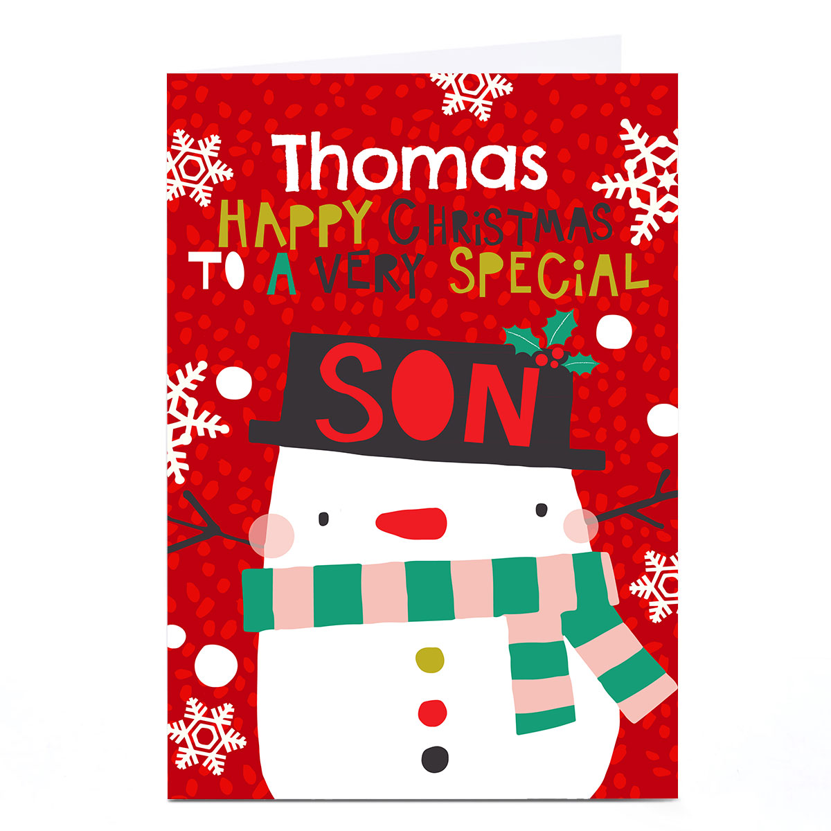 Personalised Bev Hopwood Christmas Card ÃƒÂ¢Ã¢â€šÂ¬Ã¢â‚¬Å“ Special Son