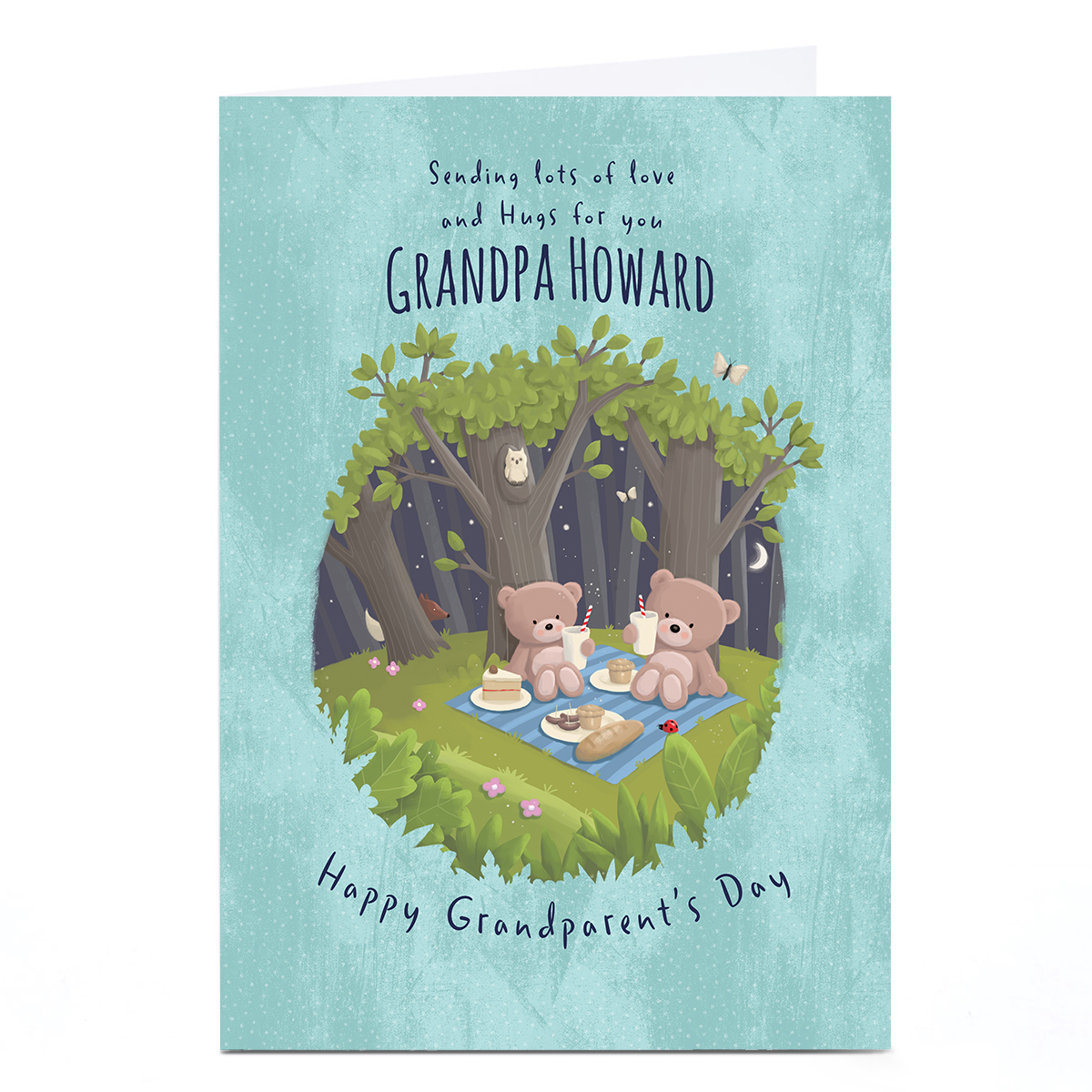 Personalised Hugs Bear Grandparents Day Card - Love & Hugs