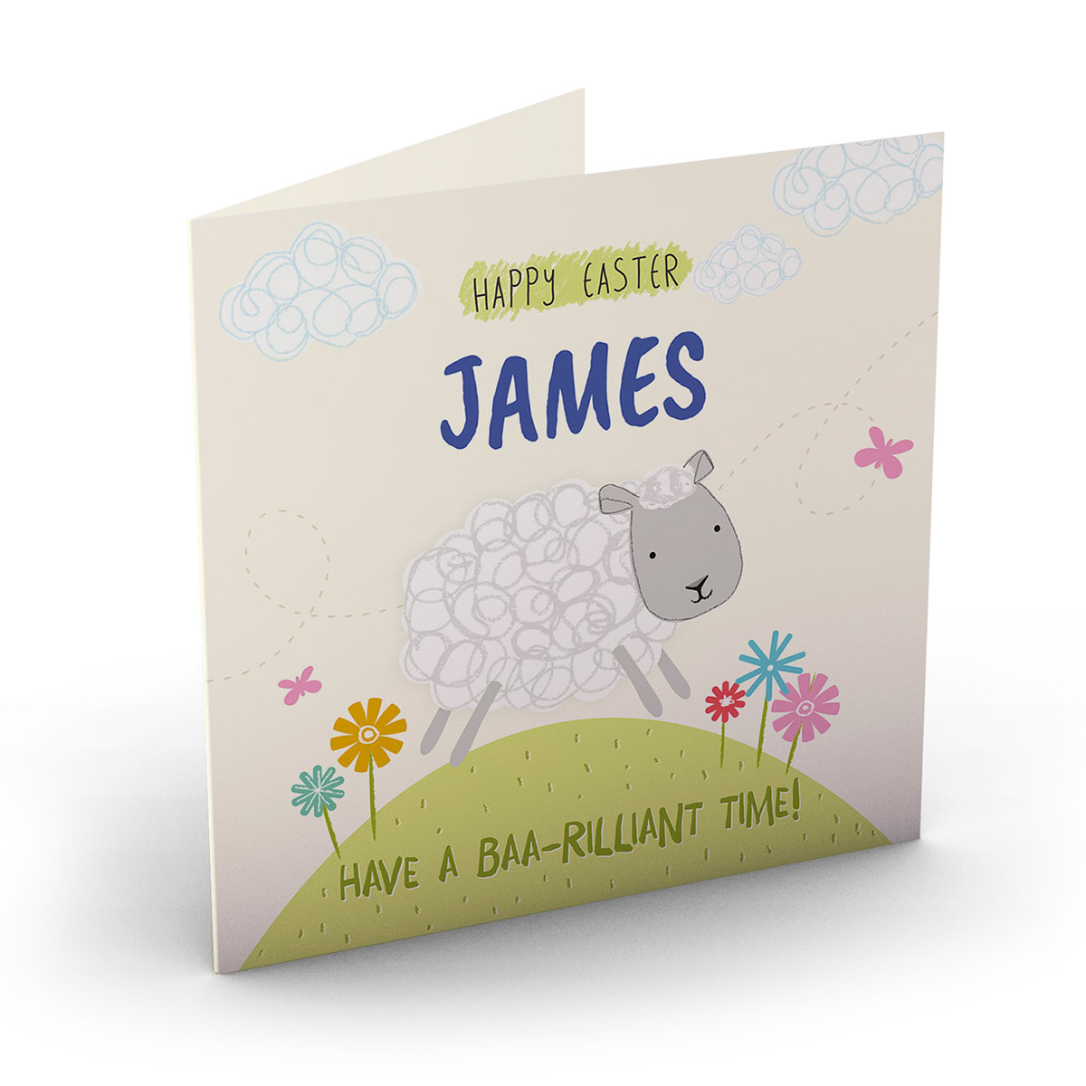 Personalised Easter Card - Baa-Rilliant Time!