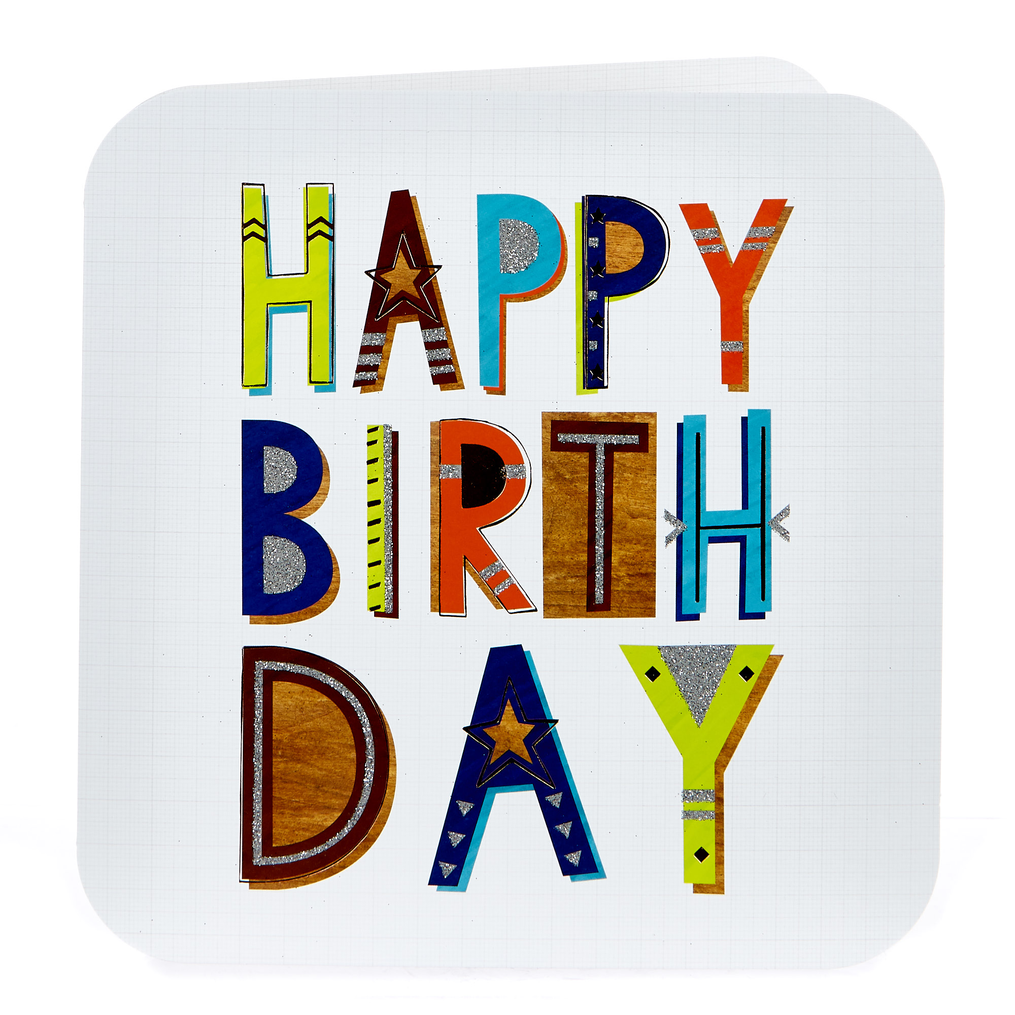 Platinum Collection Birthday Card - Funky Lettering