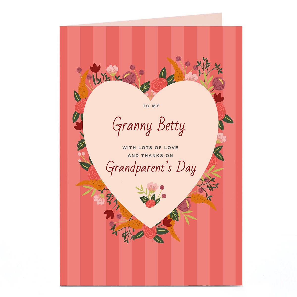 Photo Grandparent's Day Card - Heart & Flowers