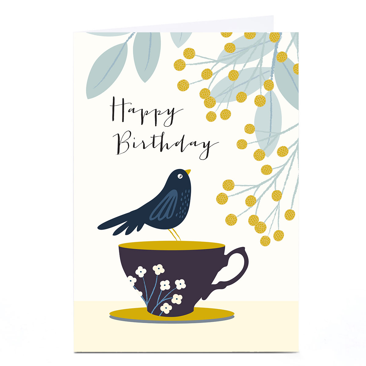 Personalised  Klara Hawkins Card - Tea Bird