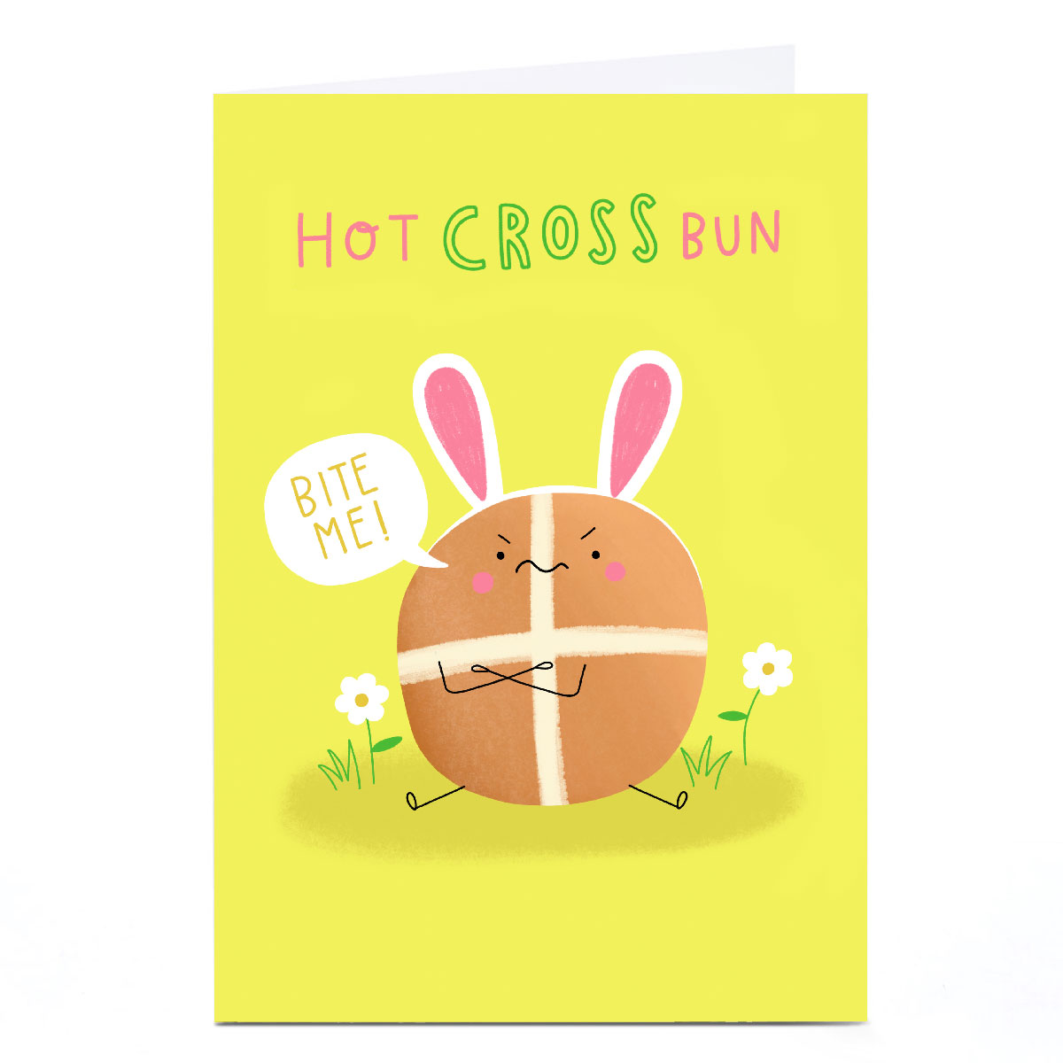 Personalised Jess Moorhouse Easter Card - Hot Cross Bun
