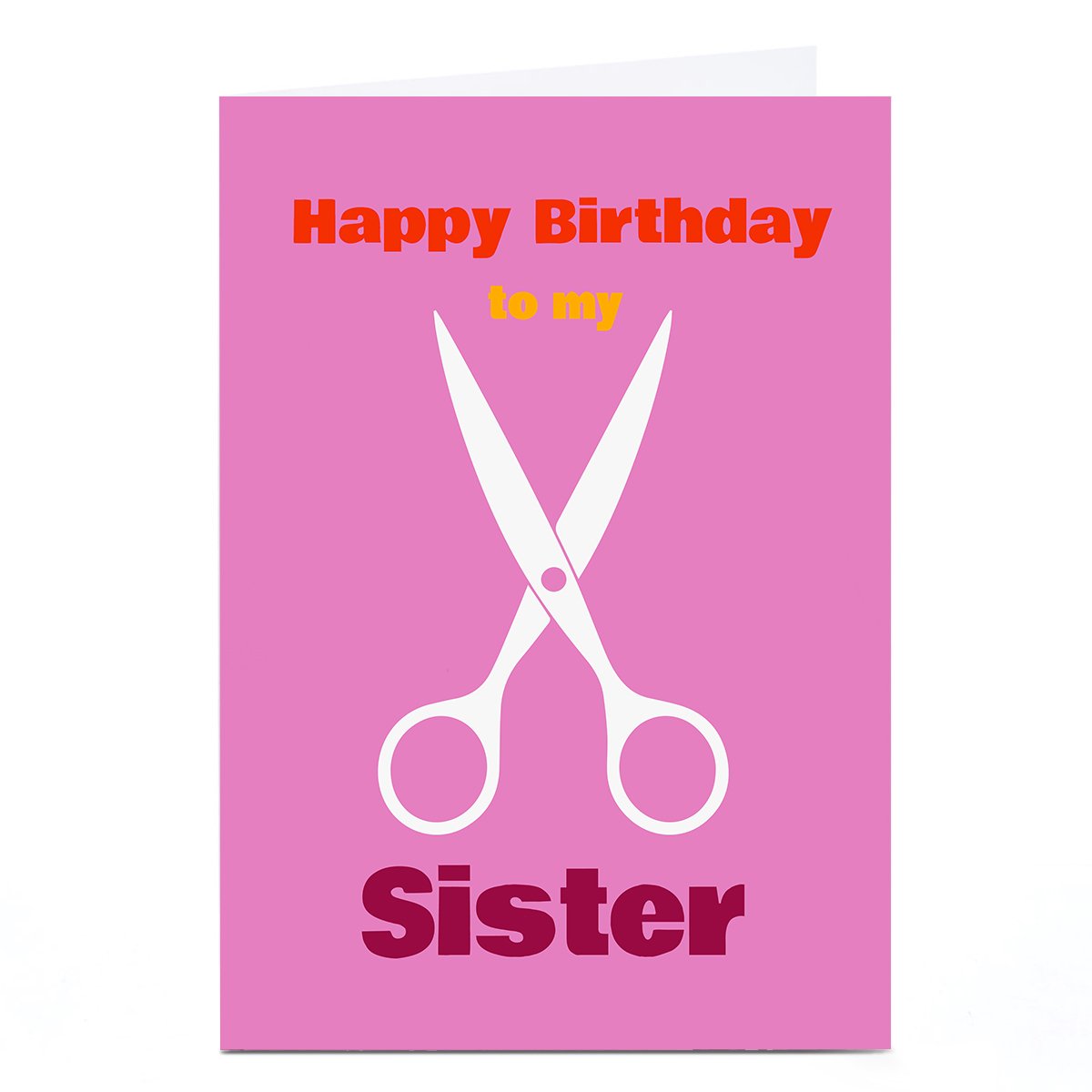 Personalised Birthday Card - Scissor, Sister