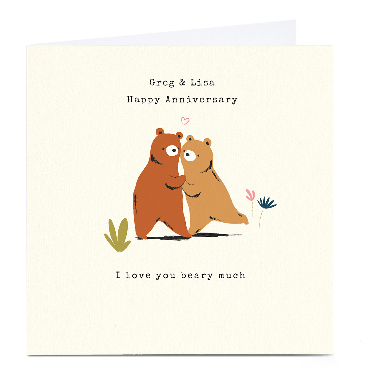 Personalised Andrew Thornton Anniversary Card - Beary Much