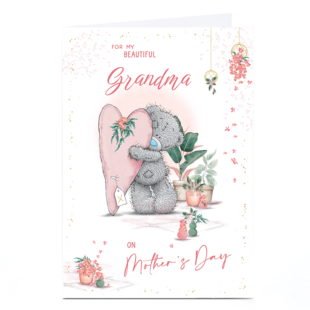 Personalised Tatty Teddy Mother's Day Card - Wrapped Heart Present, Grandma