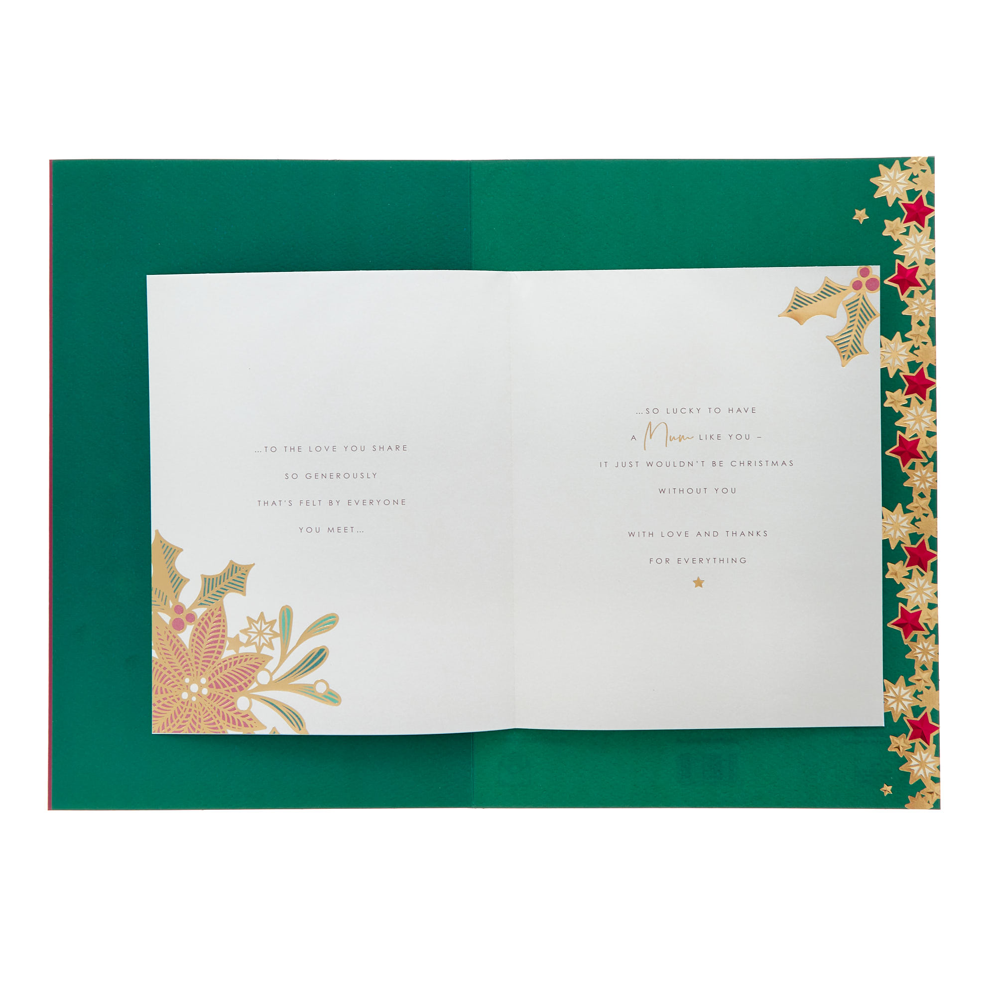 Premium Mum Red Floral Christmas Card