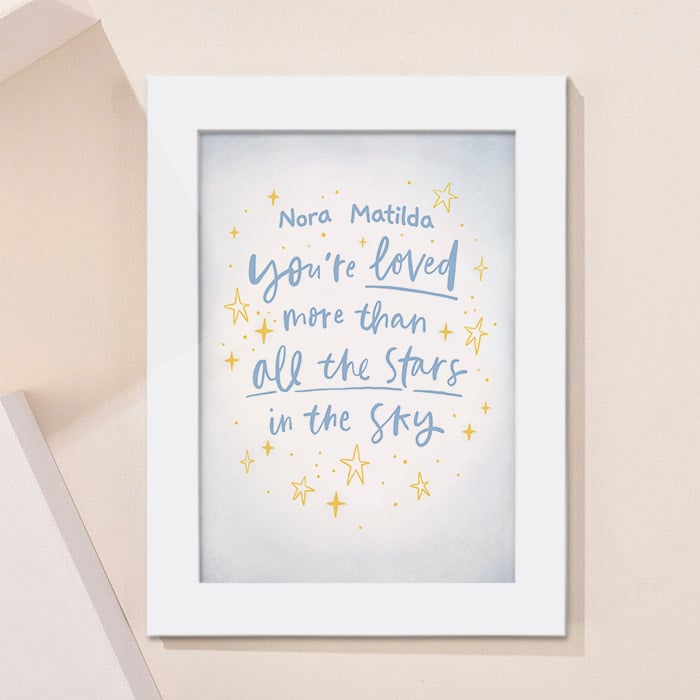 Personalised Loved More Than All The Stars In The Sky Framed Print