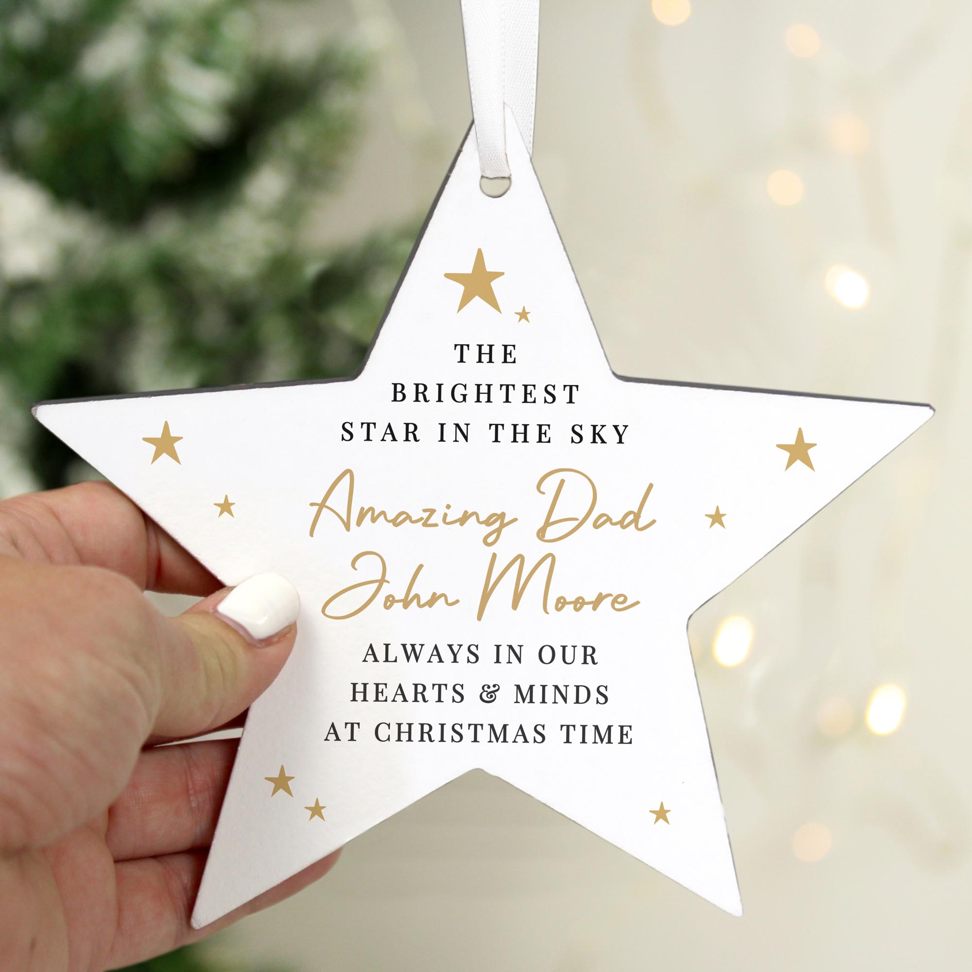 Personalised Christmas Memorial Star Ornament