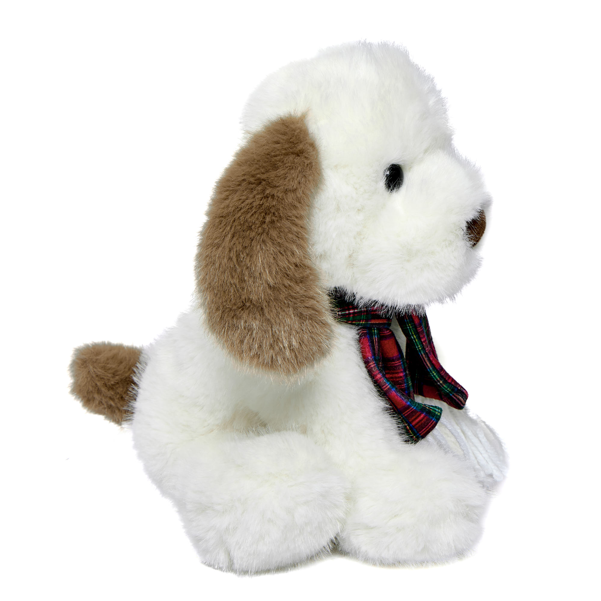 Small Puppy In Tartan Scarf Soft Toy