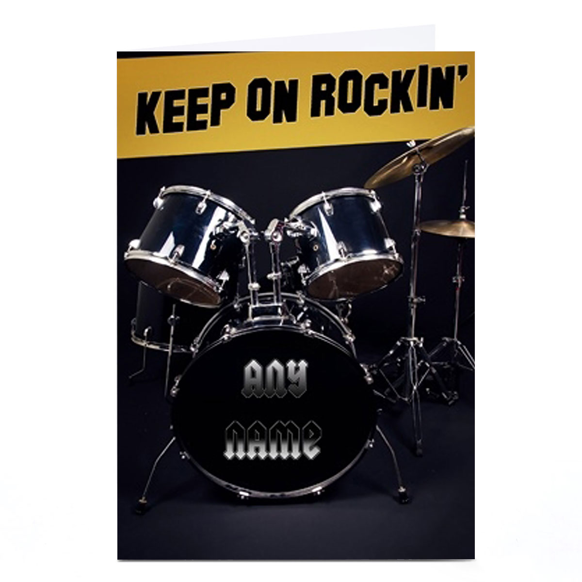 Personalised Card - Keep On Rockin' Drum Kit
