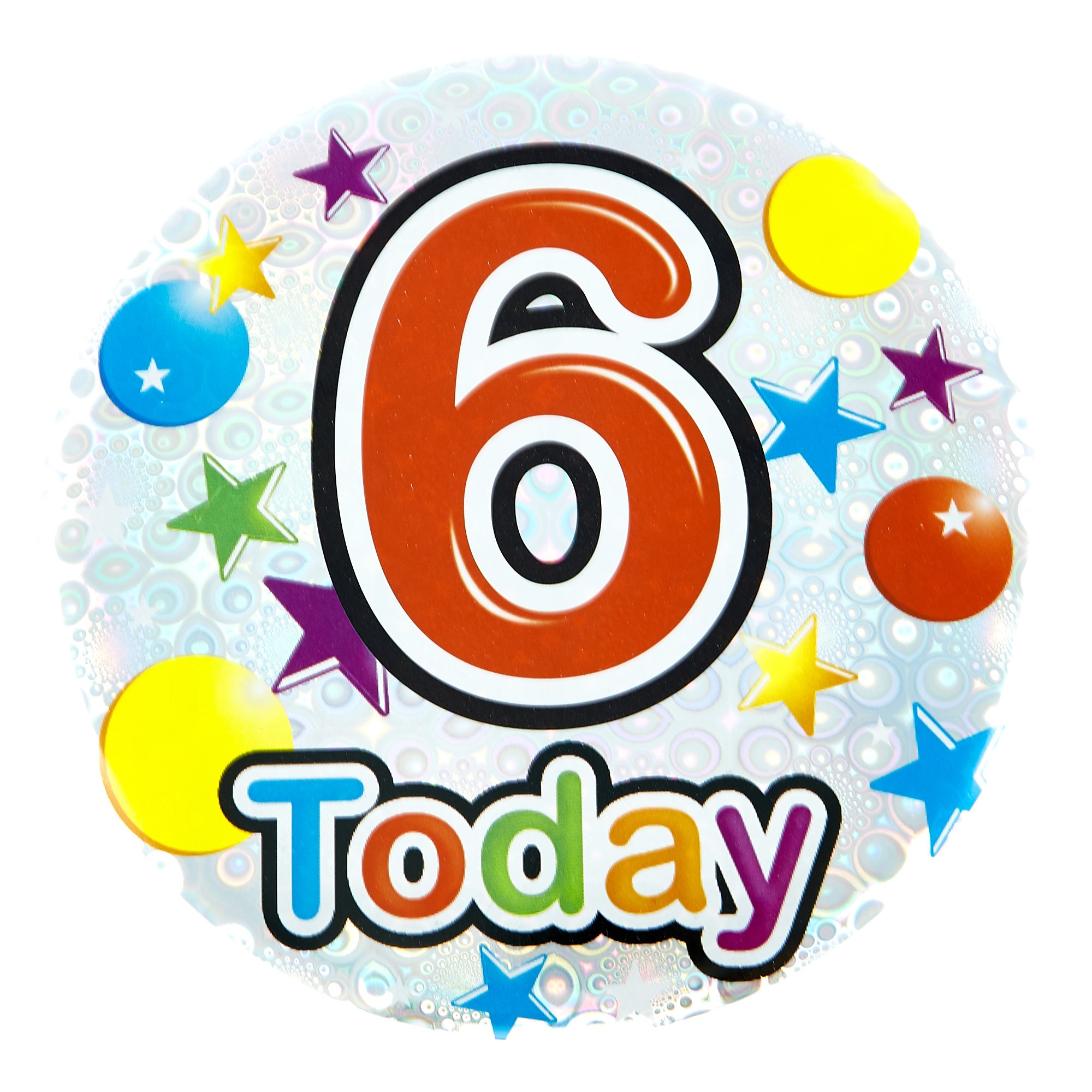 Giant 6th Birthday Badge - Silver