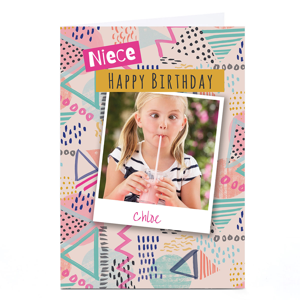 Personalised Emma Isaacs Birthday Card - Niece Polaroid