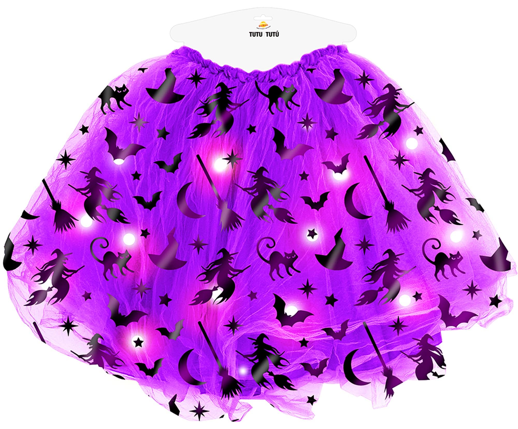 Fancy Dress Purple Witch Light Up Tutu