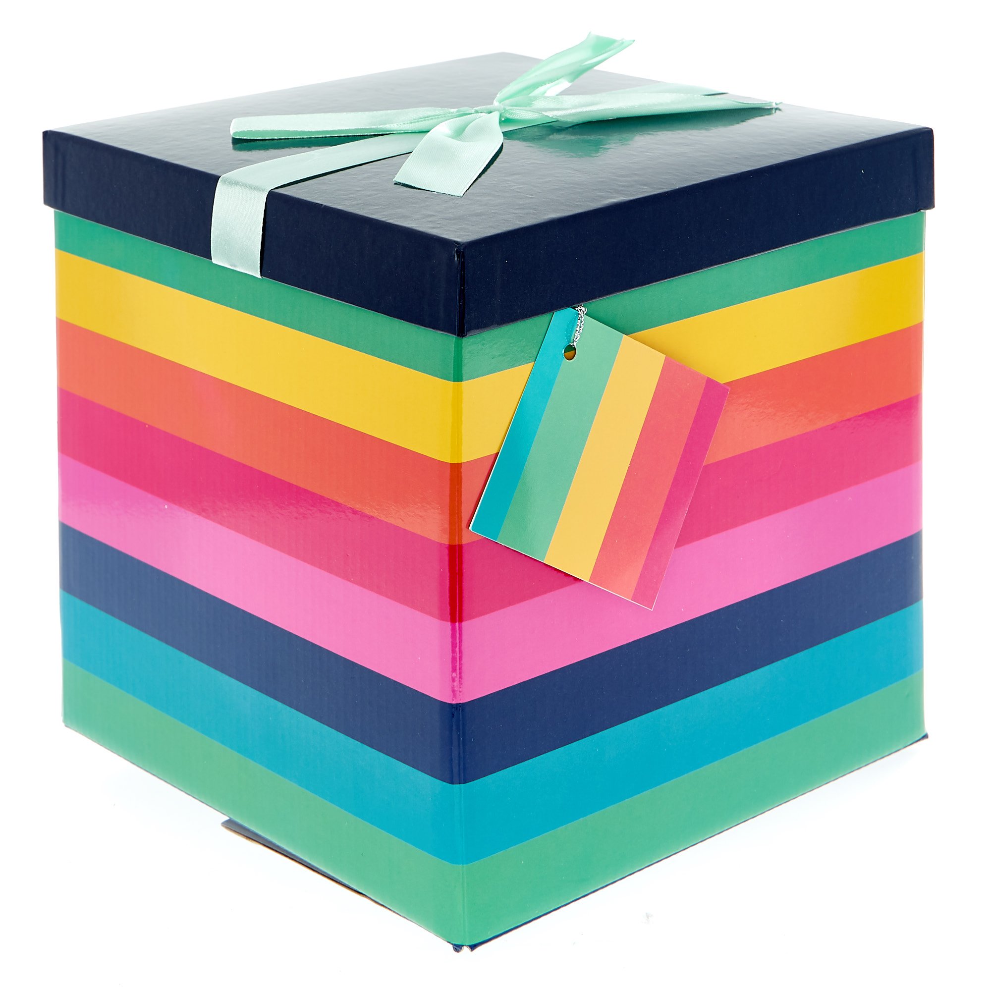 Large Flat-Pack Gift Box - Rainbow Stripes 