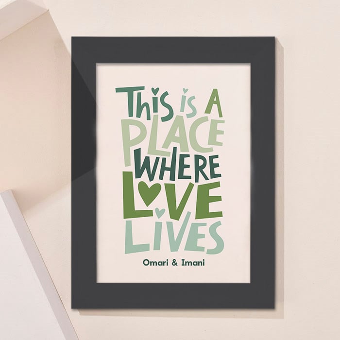 Personalised This Is A Place Where Love Lives Framed Print