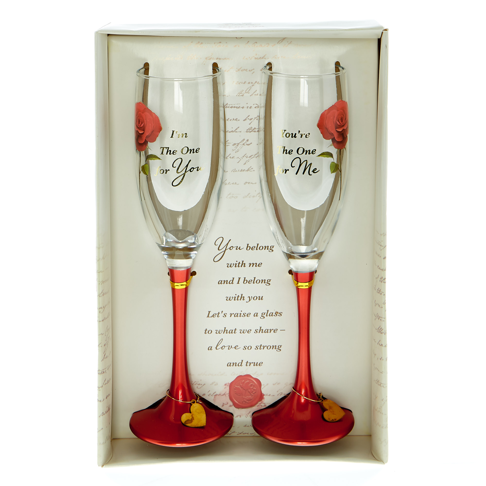 Only You Set Of 2 Romantic Champagne Flutes 