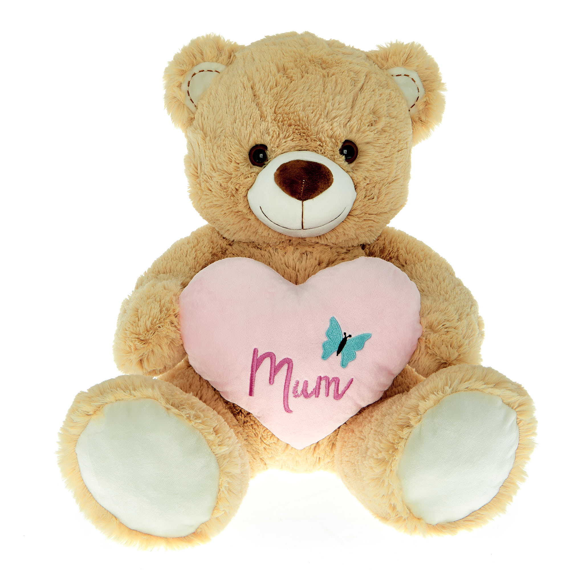 Large Mum Bear With Heart Soft Toy