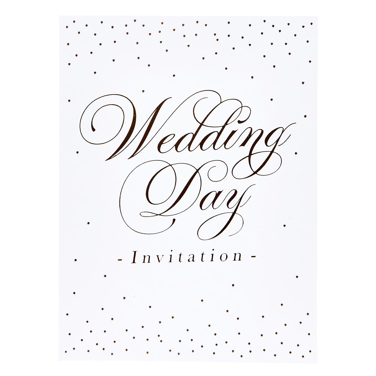White & Gold Wedding Invitations - Pack of 12