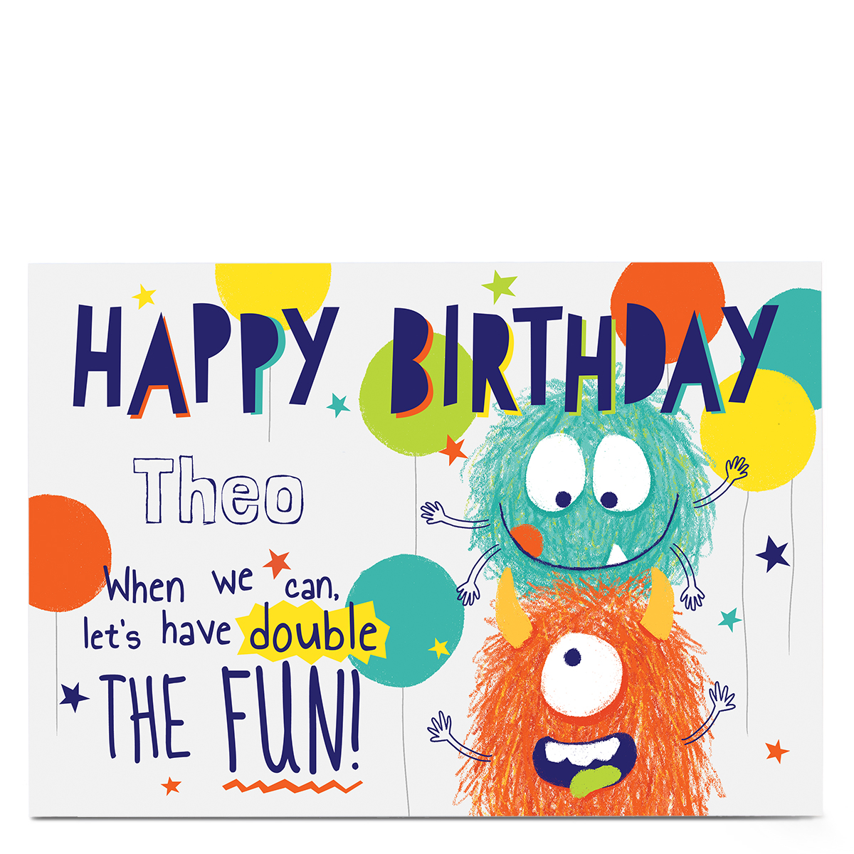 Personalised Birthday Card - Monster Fun