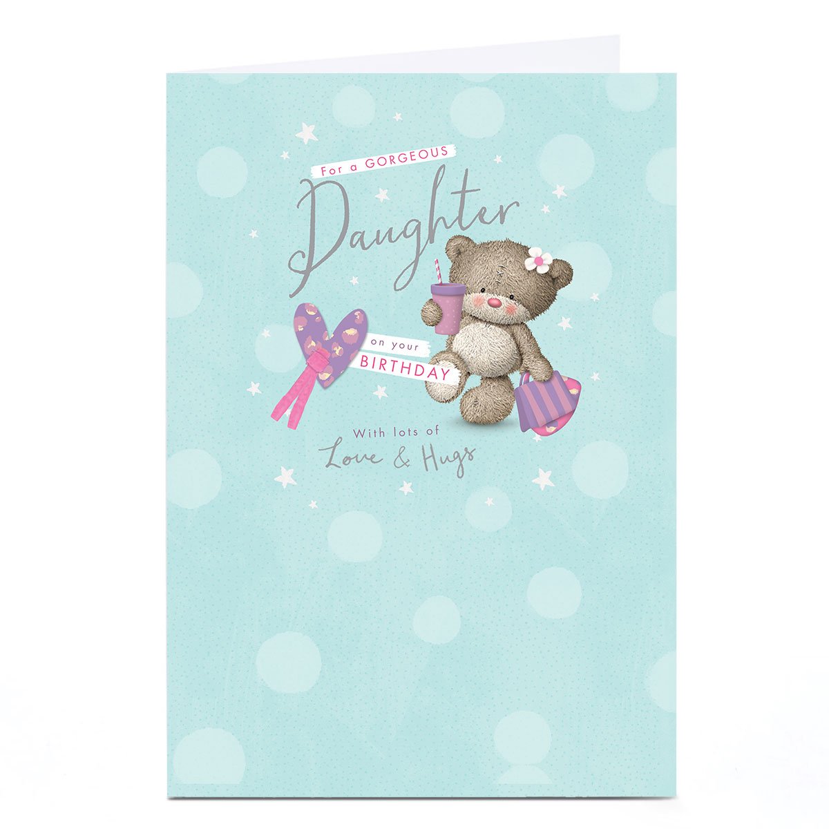 Personalised Hugs Birthday Card - For A Gorgeous Daughter