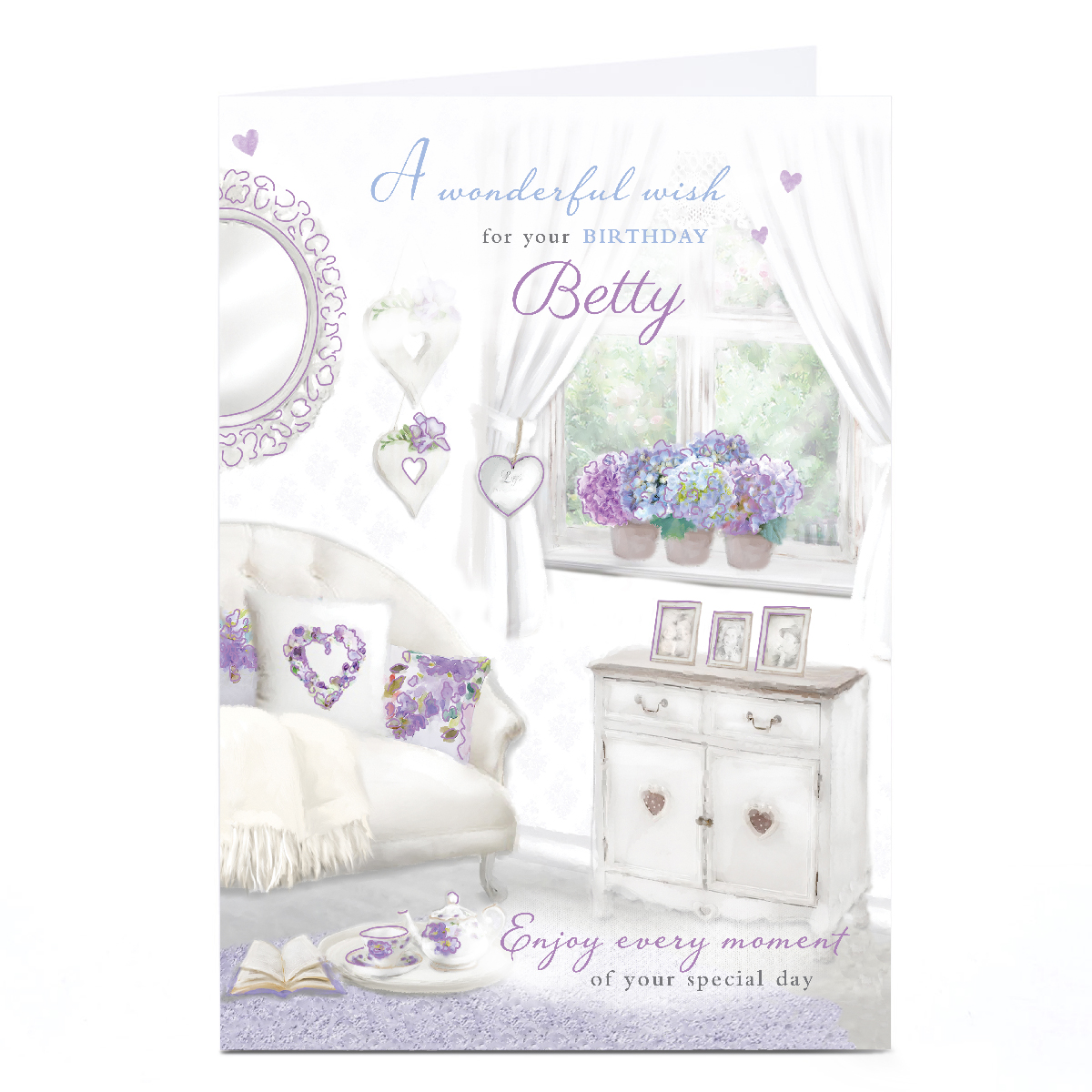 Personalised Birthday Card - Purple Living Room