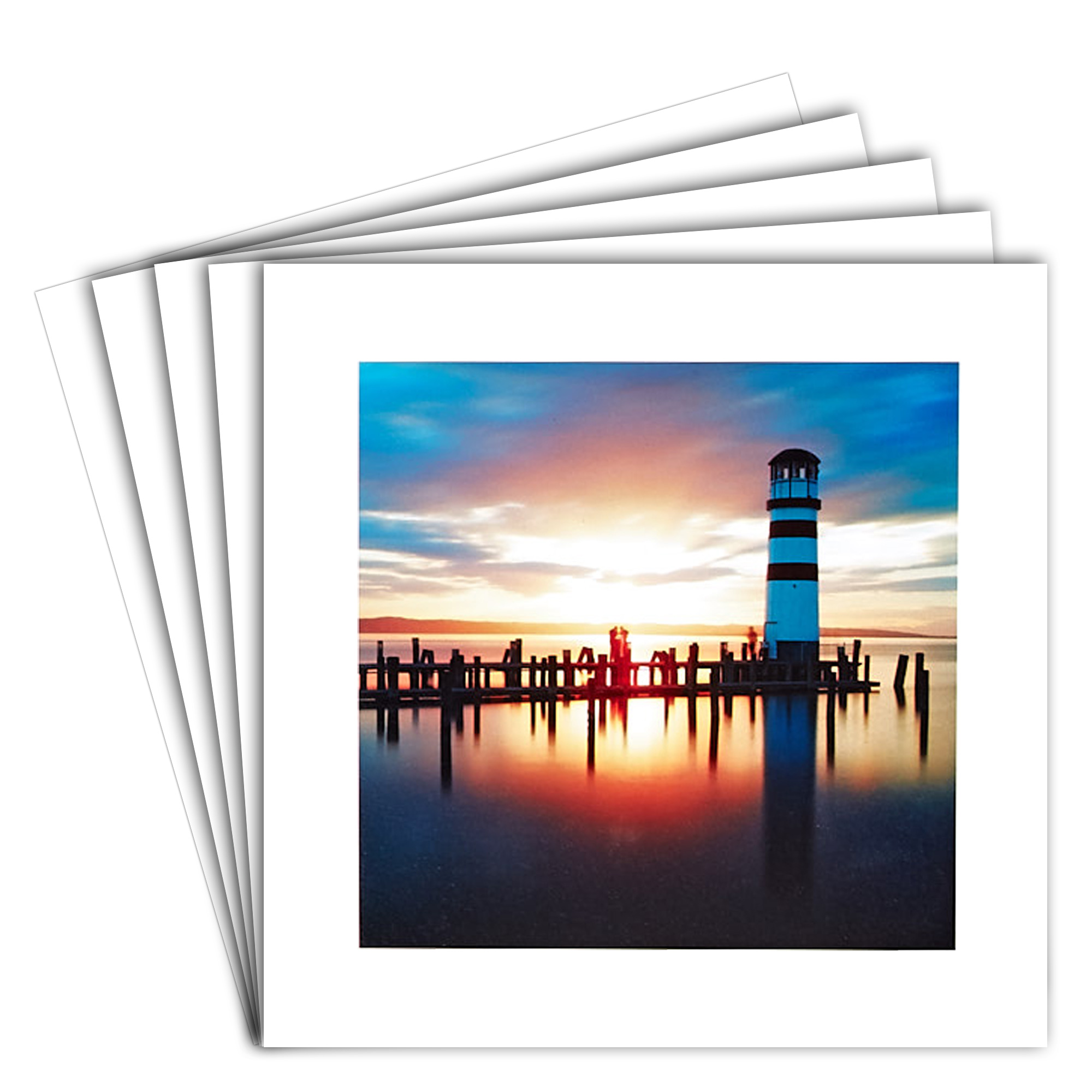 12 Blank Cards - Lighthouse at Sunset