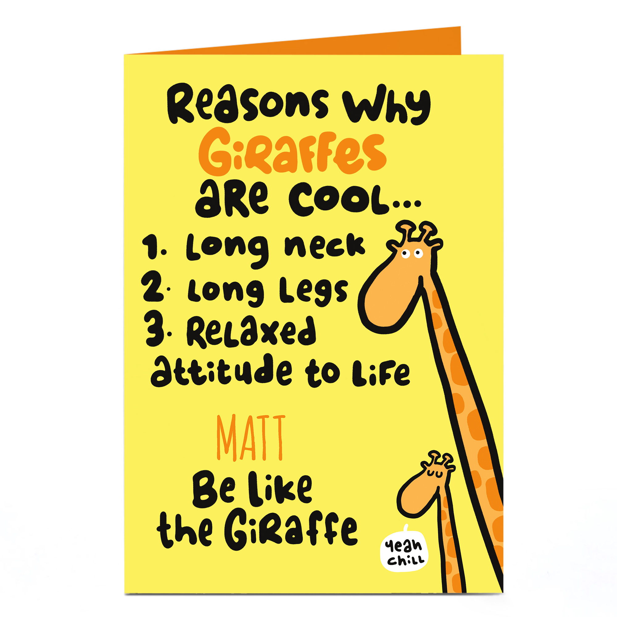 Personalised Fruitloops Birthday Card - Be Like The Giraffe