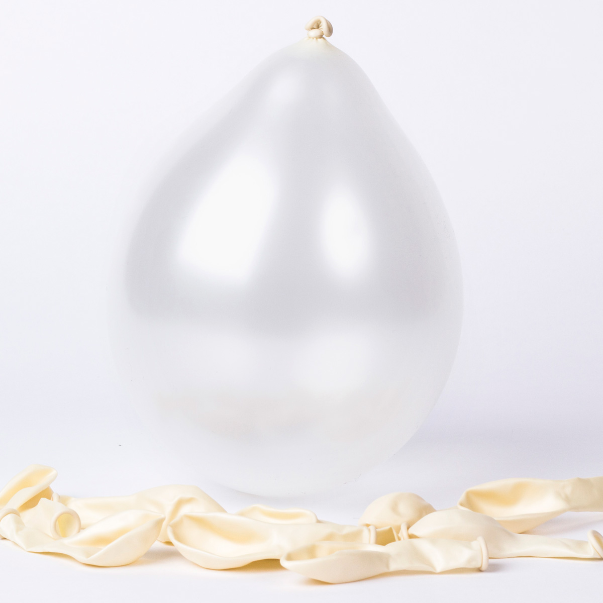 Small Pearlescent White Air-fill Latex Balloons - Pack Of 10