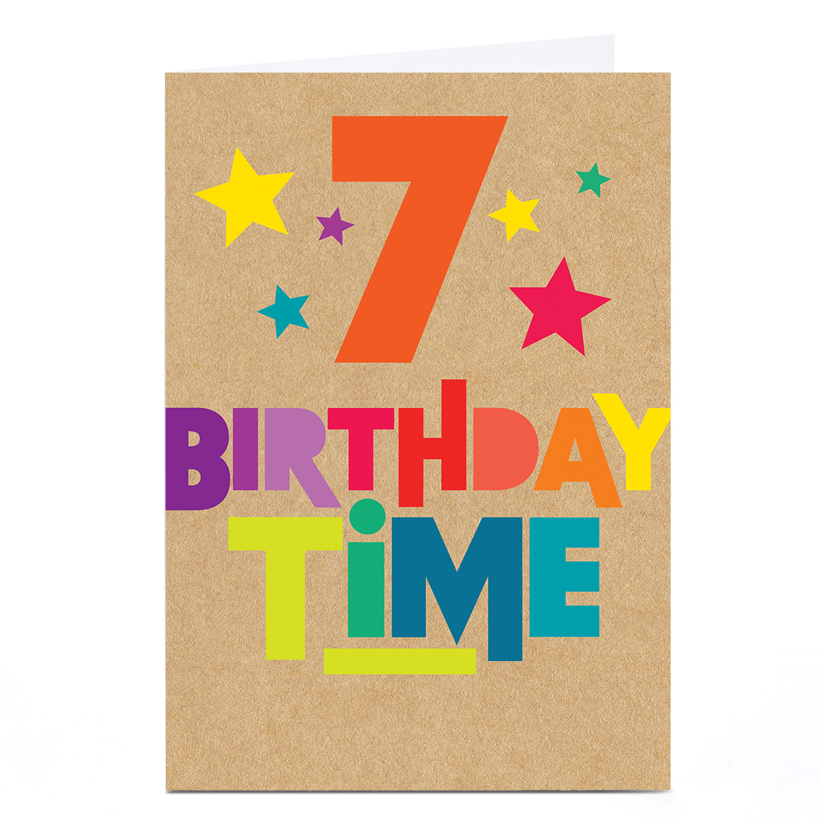 Personalised 7th Birthday Card - Birthday Time Bright Stars