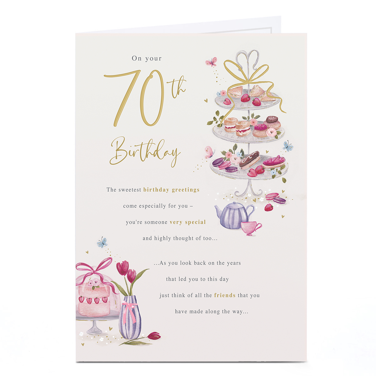 70th Birthday Card - Sweetest Birthday Greetings