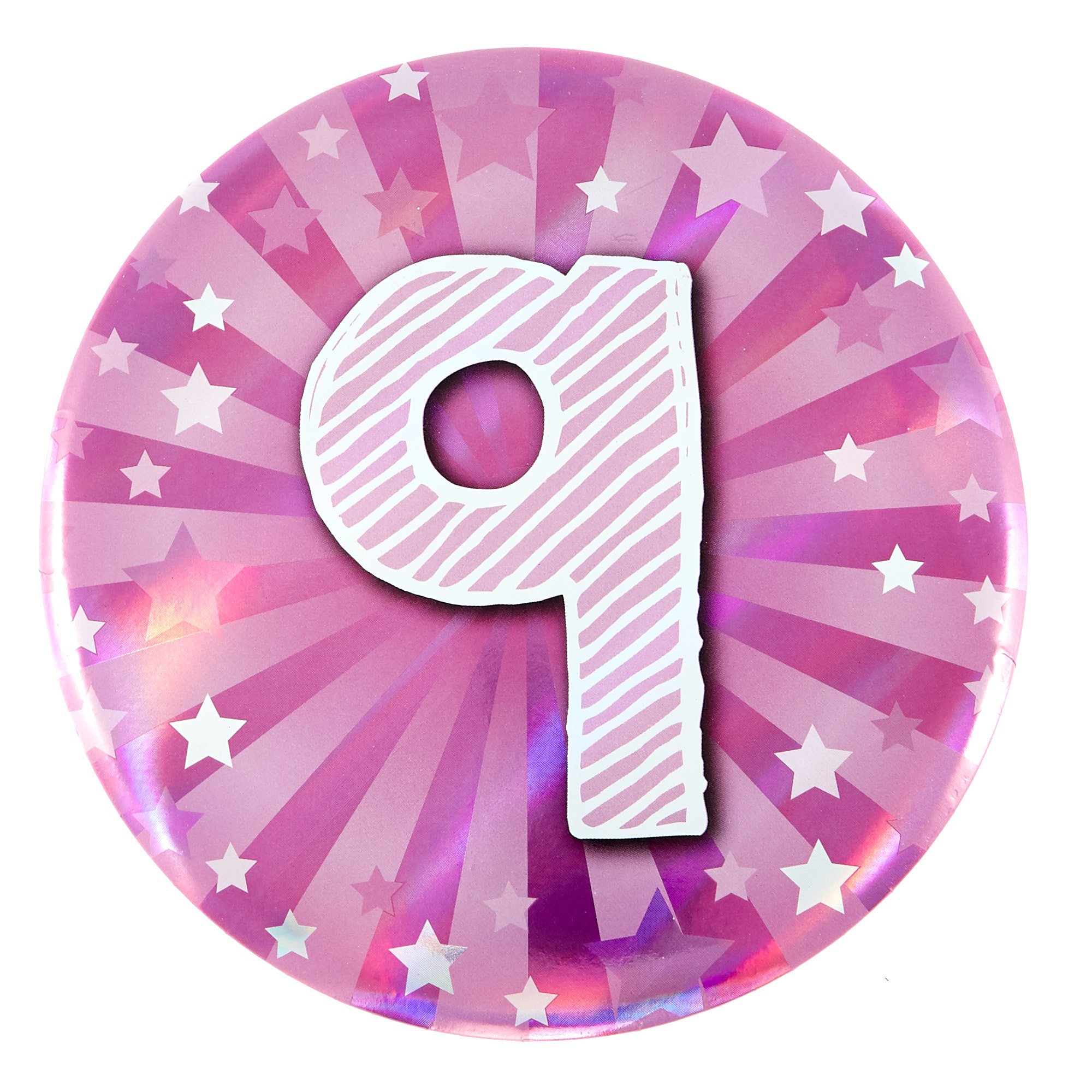 Giant 9th Birthday Badge - Pink