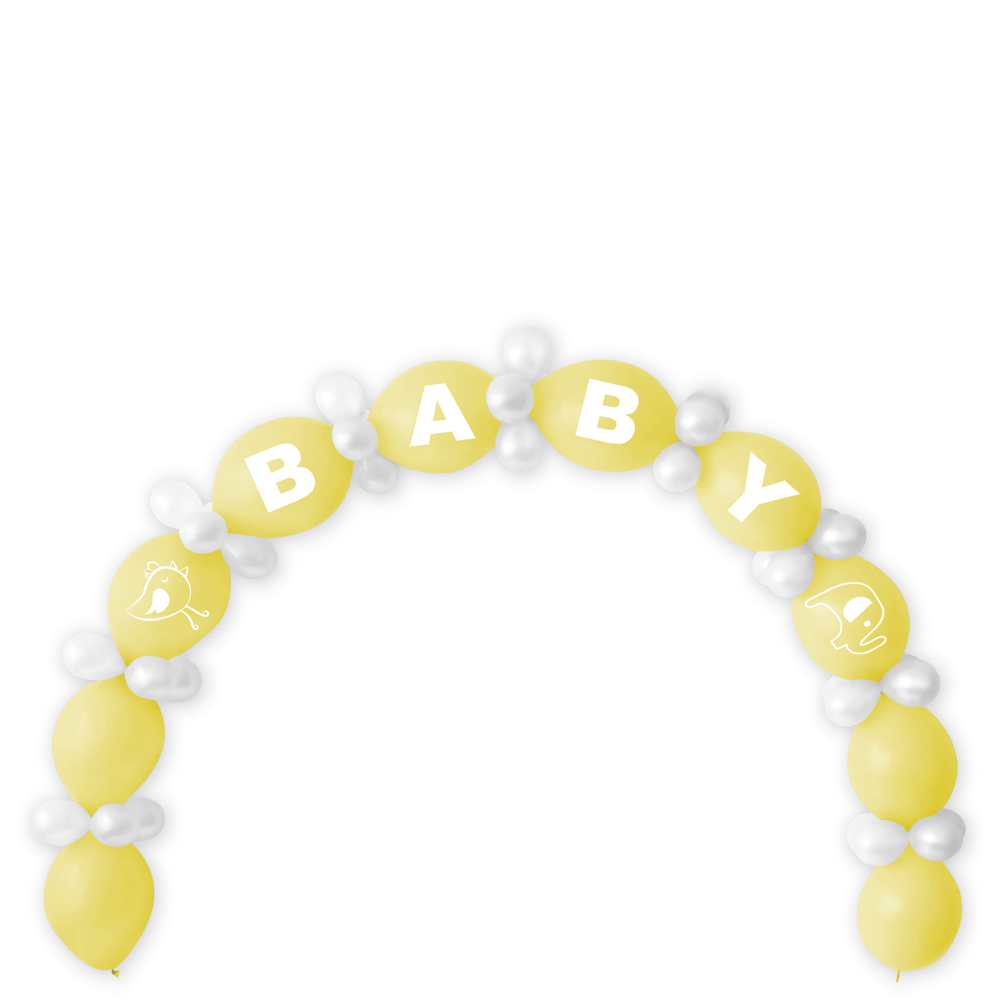 Lemon Baby Shower Balloon Chain & Figures Kit - 64 Balloons 