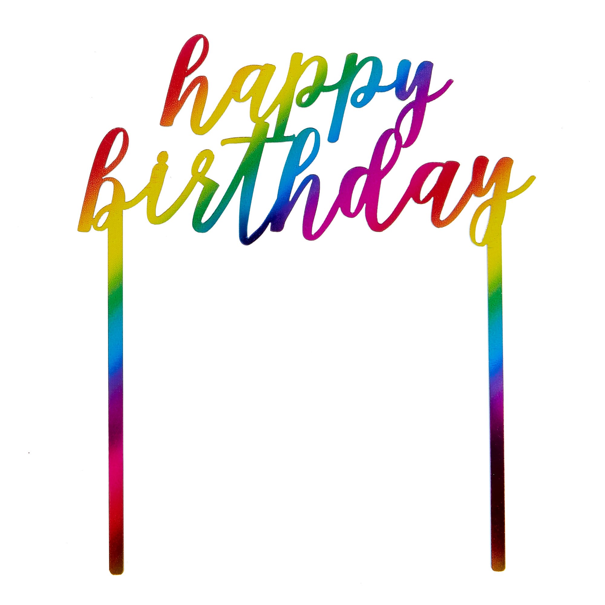 Rainbow Happy Birthday Cake Topper
