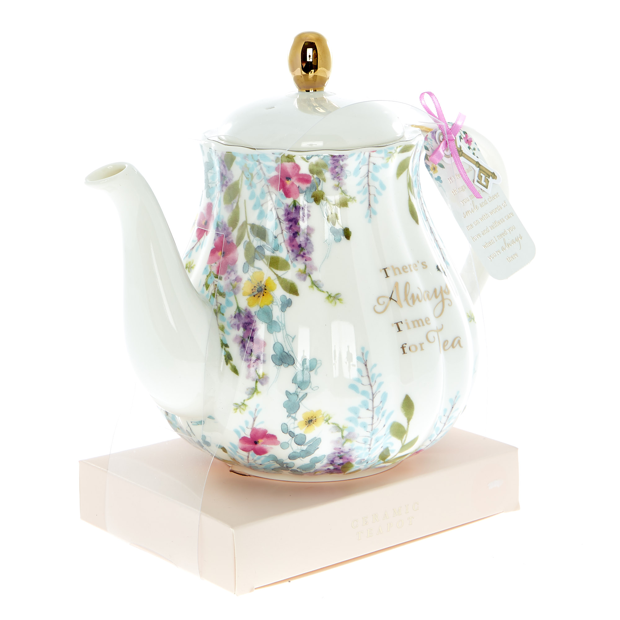 There's Always Time For Tea Ceramic Teapot 
