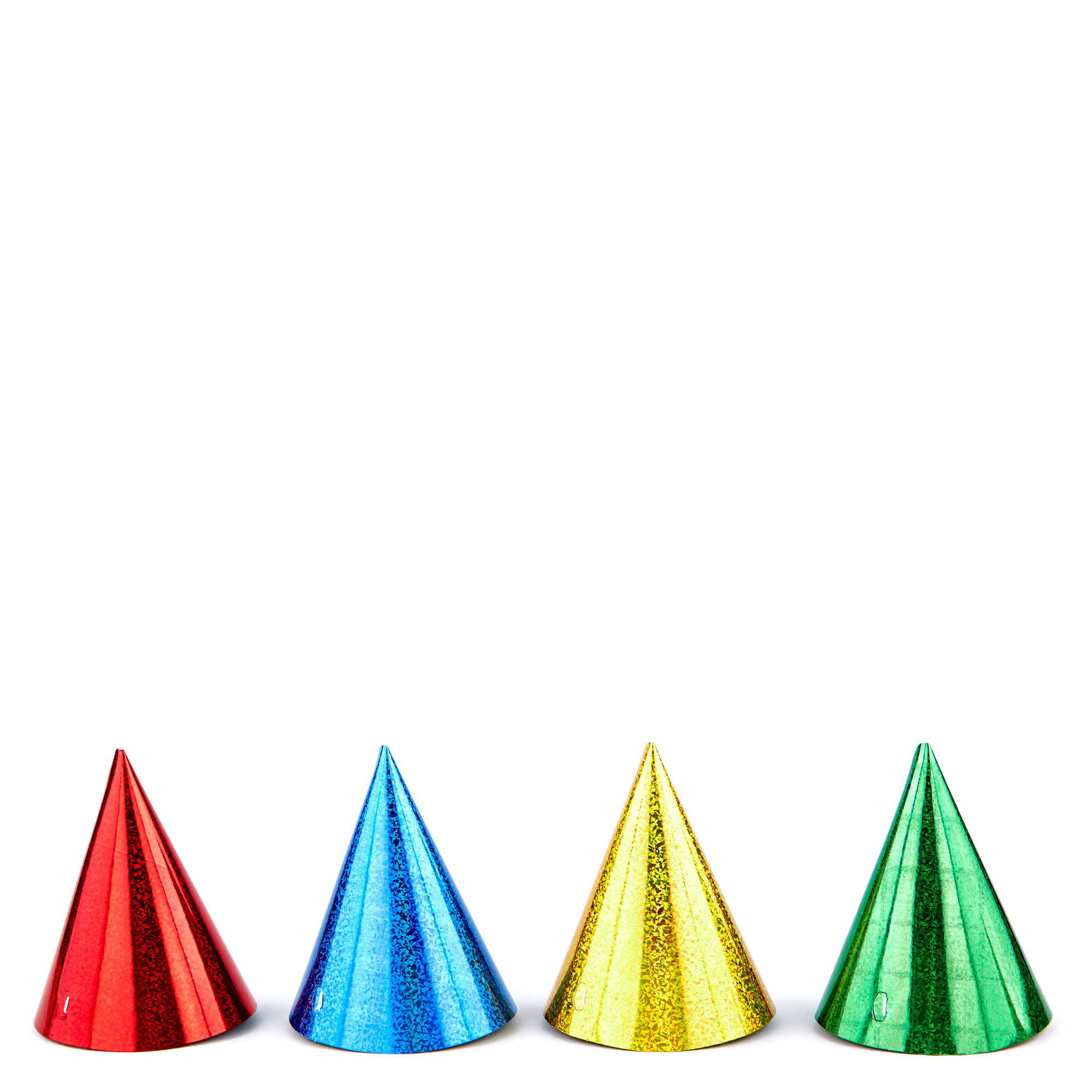 Pack Of 8 Party Hats - Holographic