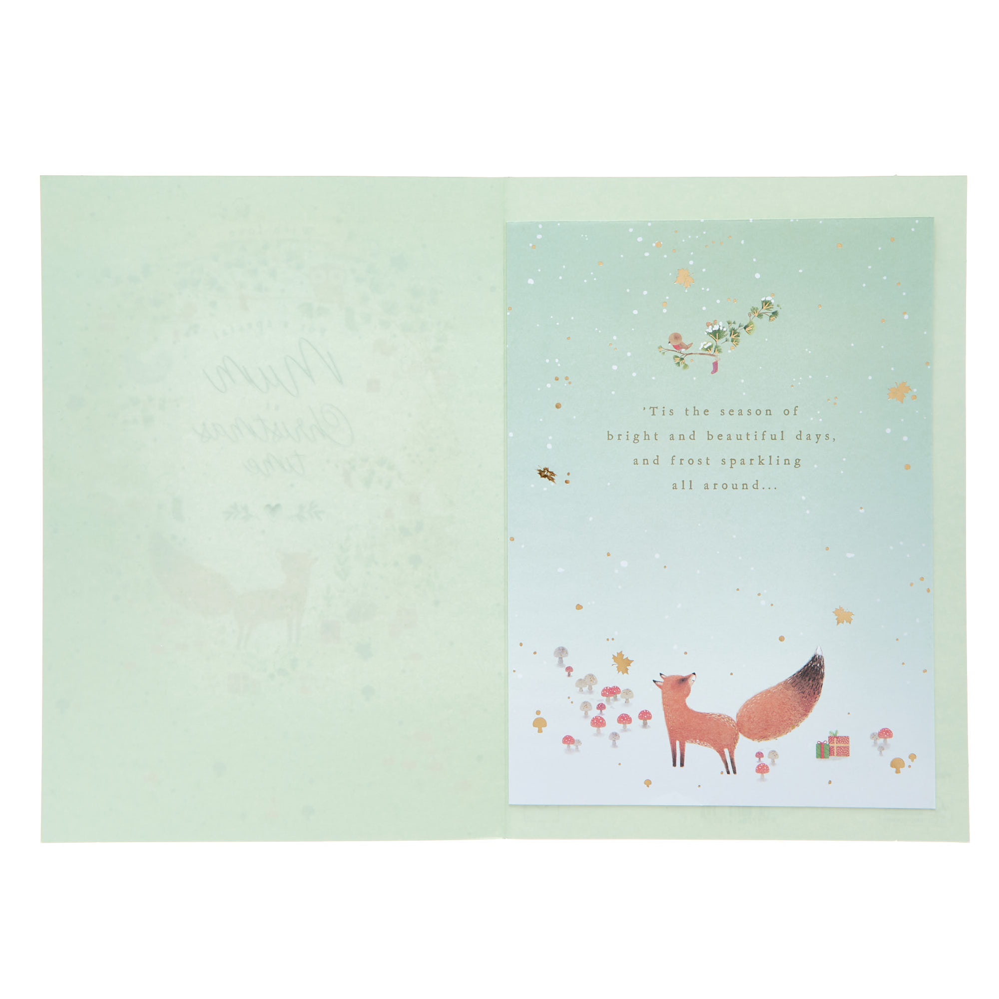 Mum Fox & Wreath Christmas Card