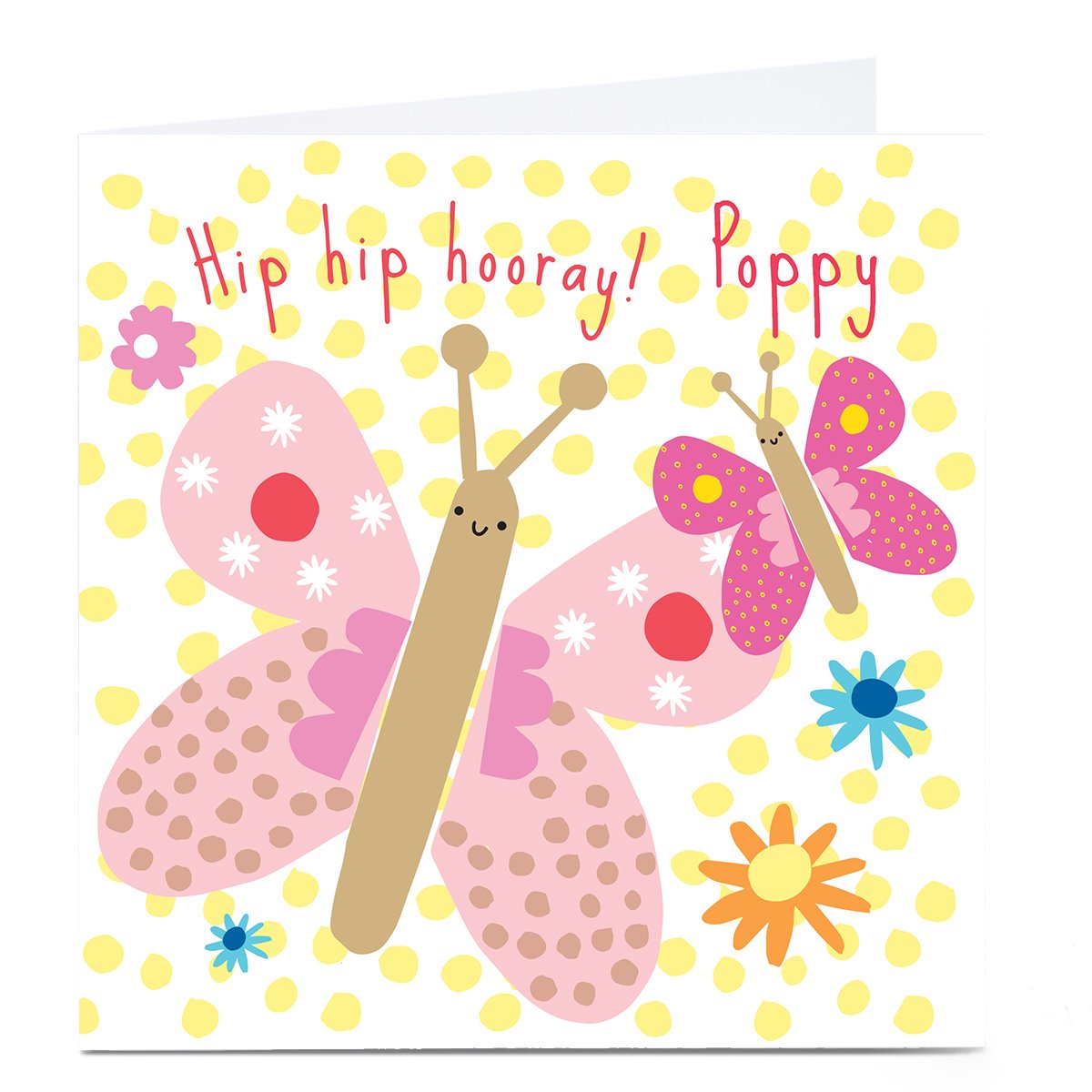 Personalised Squirrel Bandit Card - Hooray Blue