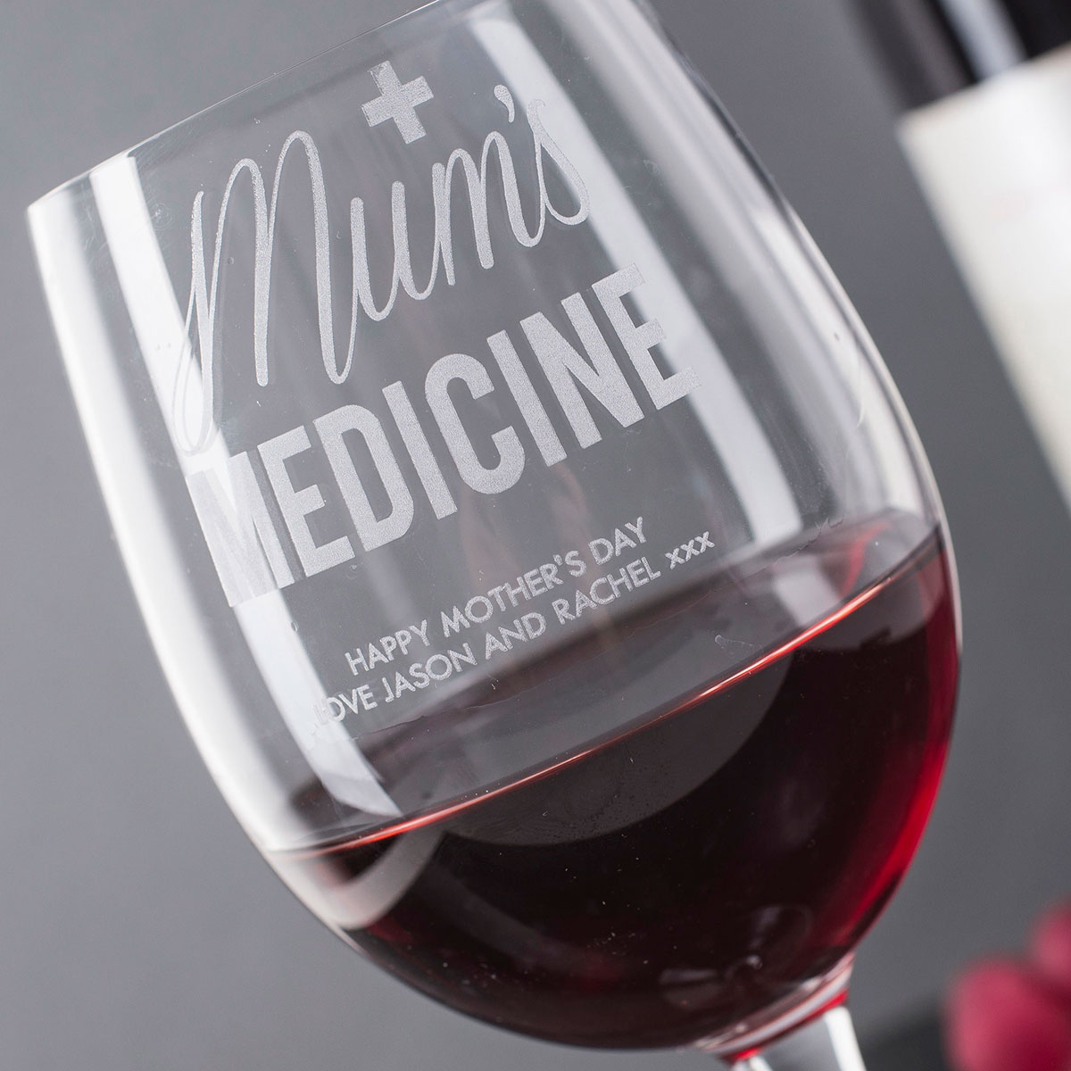 Personalised Mum's Medicine Wine Glass
