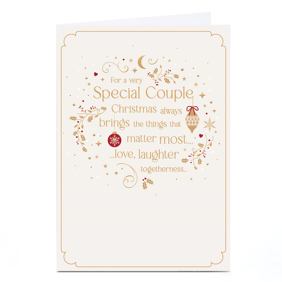 Christmas Card - The Things That Matter Most, For A Vey Special Couple