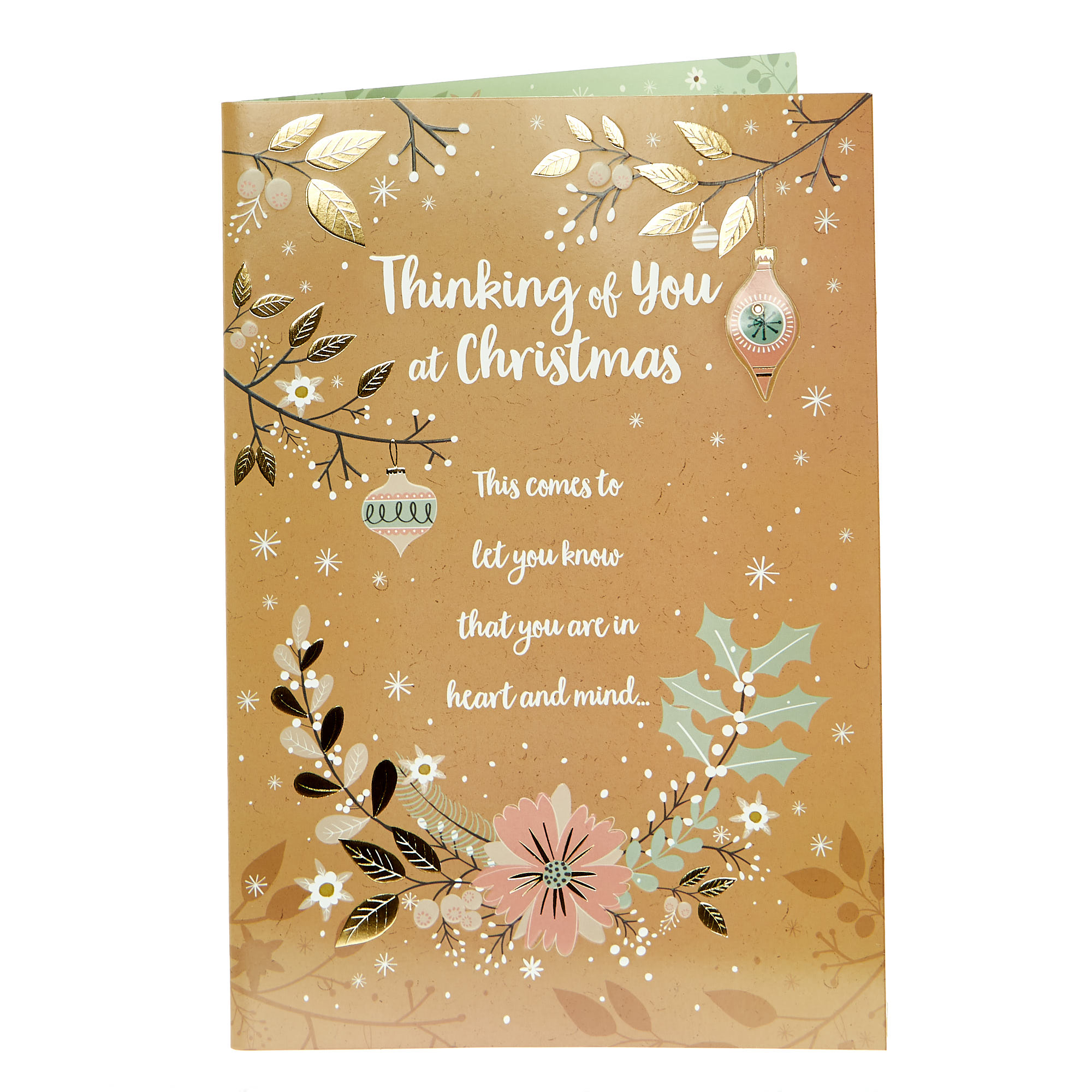 Christmas Card - Thinking Of You Gold