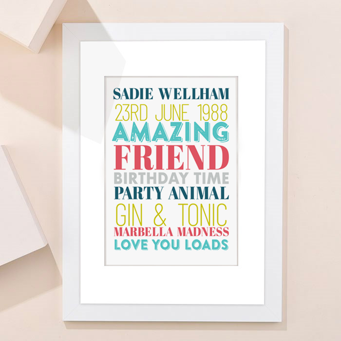 Personalised Birthday Time Portrait Print