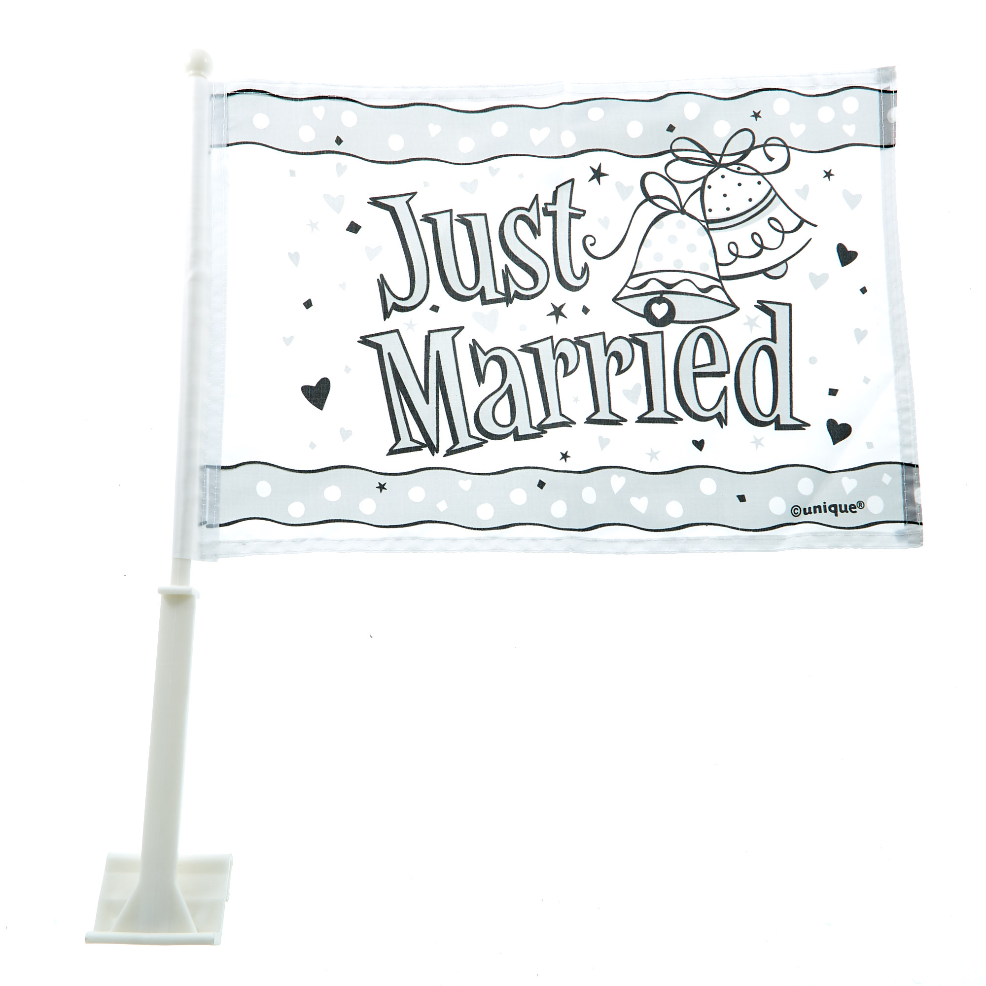 Just Married Wedding Car Flag