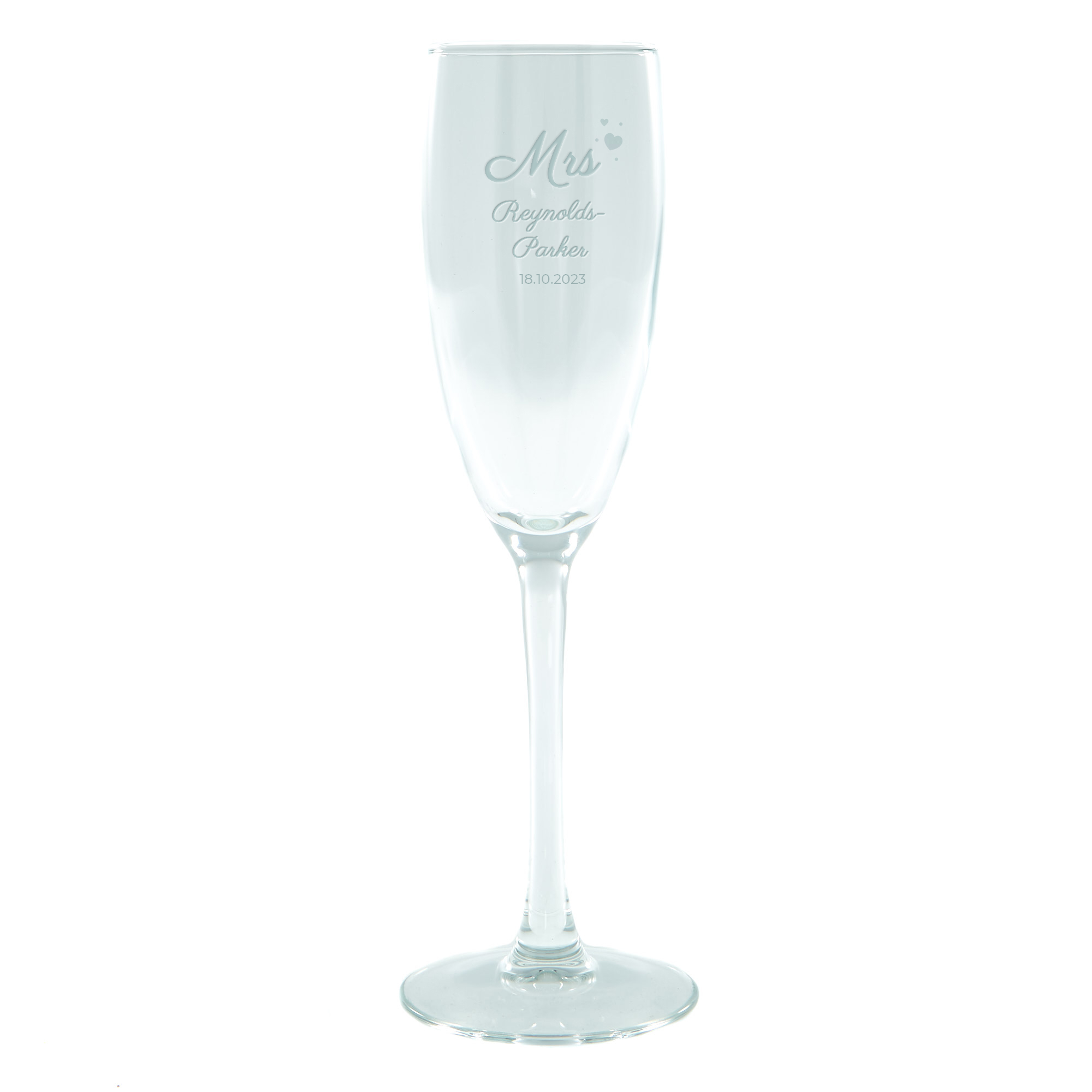 Personalised Wedding Champagne Glass - Mrs