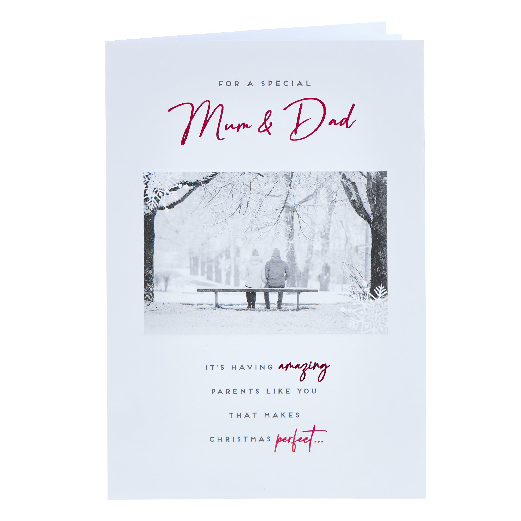 Mum & Dad Black & White Photo Christmas Card